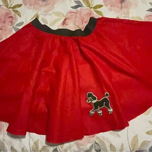 Red Poodle Skirt with Black Trim